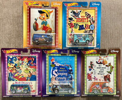 Hot Wheels 2019 Premium DISNEY Series #FYN87 1:64 Scale (Set of 5)