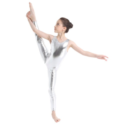 Kids Girls Leotard Workout Jumpsuit Party Bodysuit Jazz Activewear Halloween - Picture 34 of 73