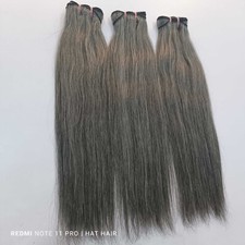 3 Bundle deal Grey salt and pepper human hair extensions natural Straight hair