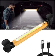Cordless Underhood Work Light Bar Rotating Magnetic Base Battery Powered W/ Hook
