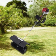Handheld 52cc Gas Power Sweeper Broom Driveway Turf Artificial Grass Snow Clean