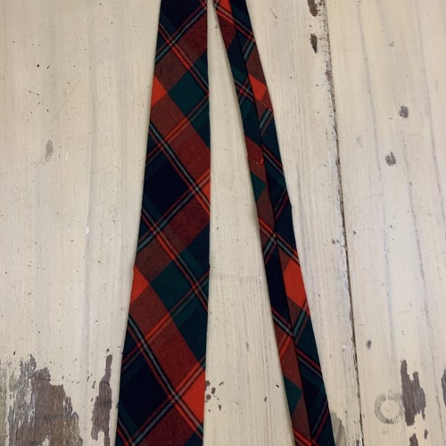 VIYELLA by GANT - Vtg Navy Blue, Red, Green Plaid Wool/Cotton 3” Wide Neck Tie - Picture 3 of 10