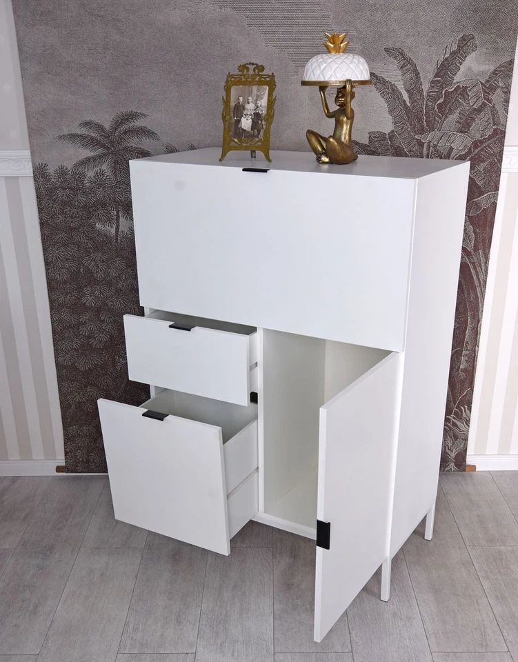 Schreibsekretär bürotisch Schreibtisch Sekretär Landhaus Schrank Weiss Lagerfund - Bild 3 von 4