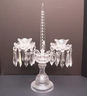 WATERFORD Vintage Candelabra Centerpiece 2 Arms 20" Ireland Signed Candle Holder