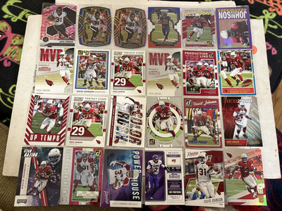 (95) David Johnson Football Cards Basew/  21 Inserts  Parallels Lot Collection