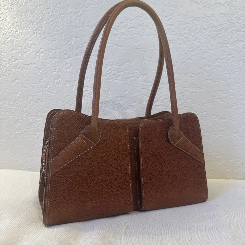 Bolso de Mano TUSK DE COLECCIÓN - Cartera SABLE MARRÓN CUERO ITALIANO - Regalo de Navidad para Ella  Foto 2 de 4