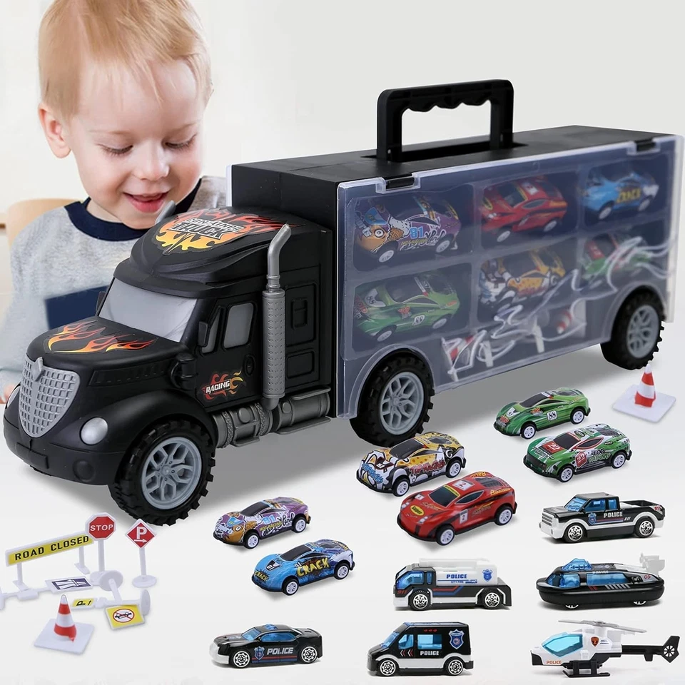 Toddler Toys for 3-4 Old Boys,Large Transport Cars Carrier Set Truck Toys wi... - Image 2 of 4