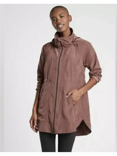 ATHLETA Drip Drop Regenjacke mit Zip Away Kapuze in Dusty Rose Small S - Bild 1 von 6