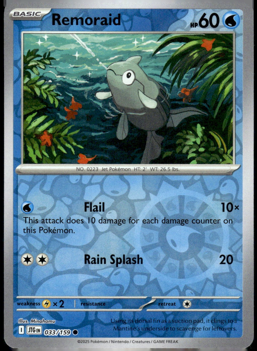 Remoraid Common Water Reverse Holofoil Unleashed 59/95 NM
