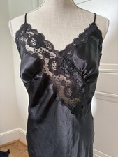 Vintage Gold Label Victoria  s Secret Black Lace Slip Dress. Lingerie. VTG EXC
