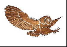 Owl in Attack Flight Wall Art Reusable Stencil - StencilAir