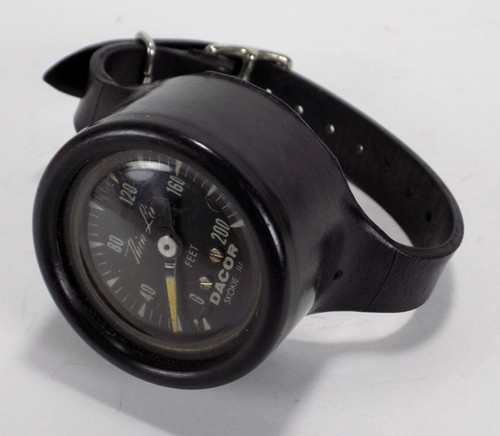 Dacor Thin Line Wrist Depth Gauge Vintage 1950's 200 Ft. Scuba Skin Diving Watch
