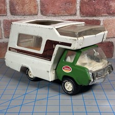 Vintage 70's Tonka Truck Pressed Steel 530 Green Cab Over Camper - Motor Home