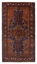 Vintage Hand-knotted Runner Rug 3'9" x 7'0" Traditional Oriental Wool Carpet