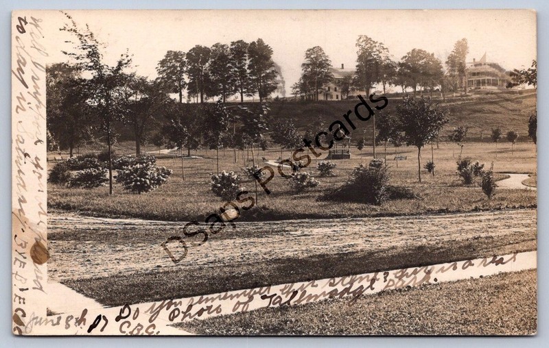 K64/ Mechanicsville New York RPPC Postcard c1910 Park Scene Residence 110