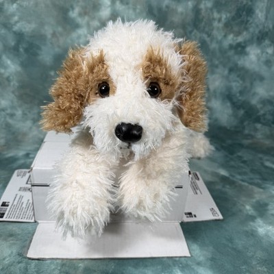 FAO Schwarz Adopt A Pet White Brown Puppy Dog Doodle Poodle Plush Stuffed 19''