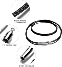 2mm 3mm Waterproof Braided Leather Cord Necklace with Durable Stainless Steel...