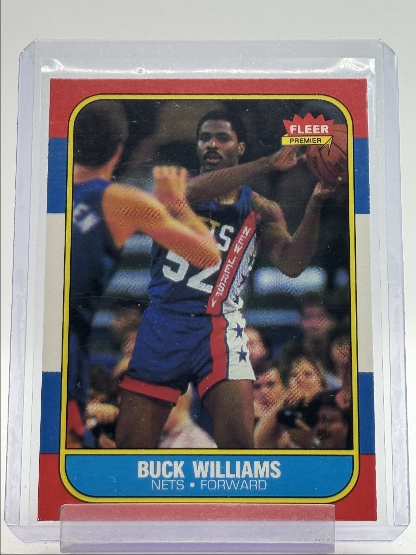 BUCK WILLIAMS 1986-87 FLEER PREMIER BASKETBALL ROOKIE NETS #123 Q2301