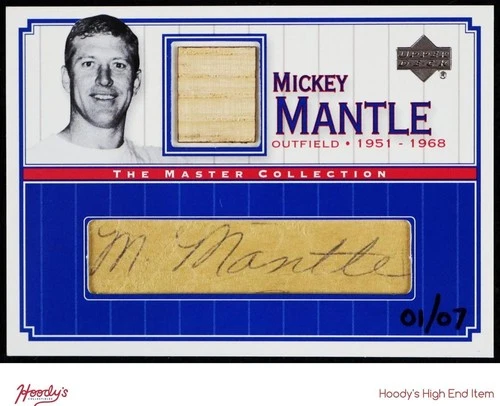 2000 Upper Deck Yankees Master Coll. Mystery Mickey Mantle BAT CUT AUTO 1/7