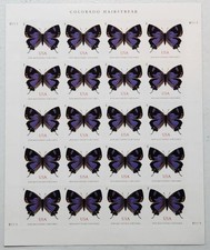 USPS Postage Stamps Sheet of 20 Non Machinable Butterfly Colorado Hairstreak   