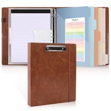 3 Ring Binder with Clipboard,1 Inch Binder, 13.2"  10.2" PU Clipboard Binder...