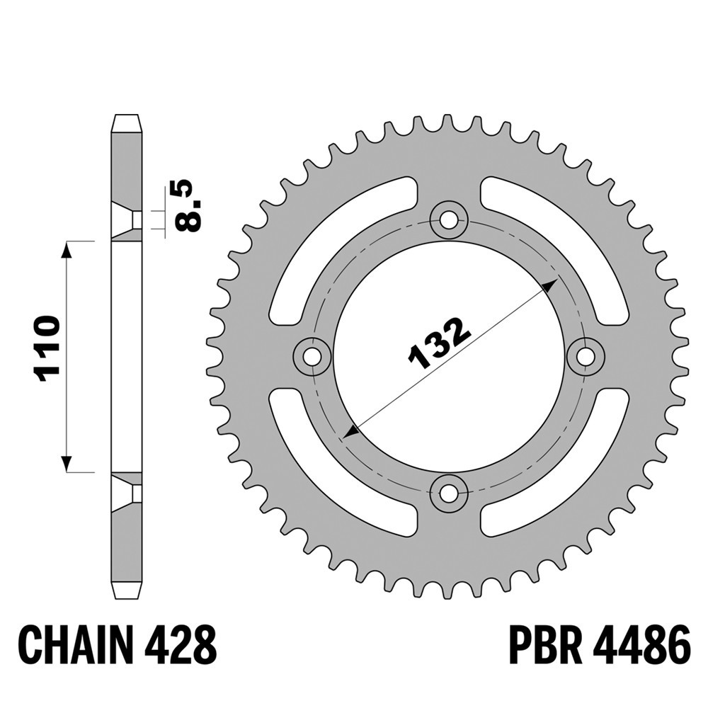 Pignon arrière PBR 49T ergal ultra léger pour Husqvarna TC 85 grandes roues