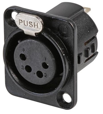 DELTRON GEHÄUSE - XLR-Panel-Buchse, 4-polig, schwarz