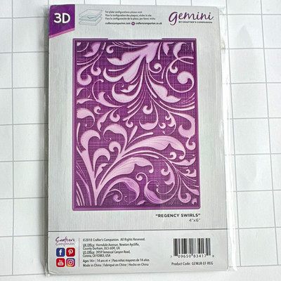 Gemini by Crafter's Companion 3D Embossing Folder Regency Swirls 4'' x 6''