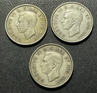 Canada 1939/40/41 50 Cents Silver Coins: Lot of 3- ASW 0.9 oz-BSTK0124-90/93