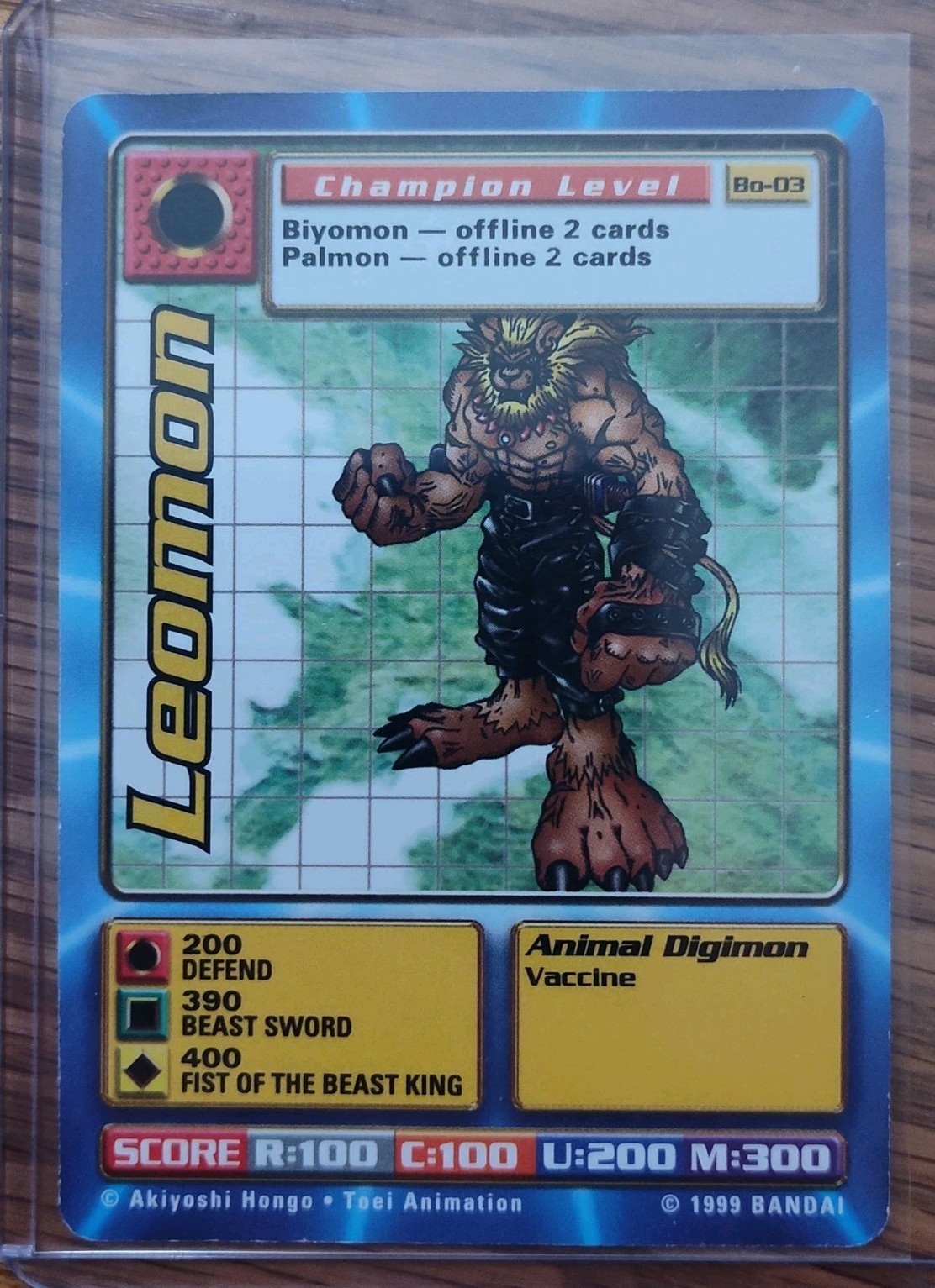 BO-03 Leomon / Digimon 1999 Booster Series 1 / Digi Battle Bandai Free Shipping