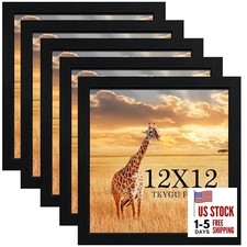 12x12 Picture Frame Set of 5 Wooden Frame 12x12 Square 12x12 Pack of 5 Black