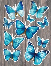 Blue Butterflies Die Cut Vinyl Stickers Set Scrapbooking Laptop Waterbottle Blue Butterflies Die Cut Vinyl Stickers Set Scrapbooking Laptop Waterbottle