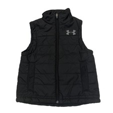 Under Armour Vest Youth XS Black Quilted Puffer Full Zip Insulated Winter Logo
