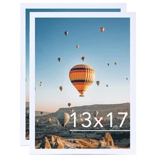 JCJMY 13x17 White Picture Frame Set of 2, Wall Mount, Horizontal/Vertical Displa