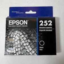 EPSON DURABrite 252 Printer Ink 1 Black Cartridge T252120 Genuine OEM Exp 8/25 C
