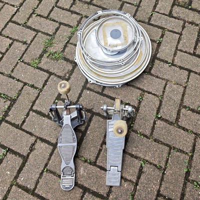 2x Bassdrum Drum Fußmaschine/Pedal Einzelpedal mit Einzelkettenantrieb