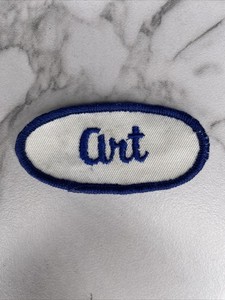 Vintage ART Name Tag Work Shirt Job Uniform Embroidered Sew On Patch B11