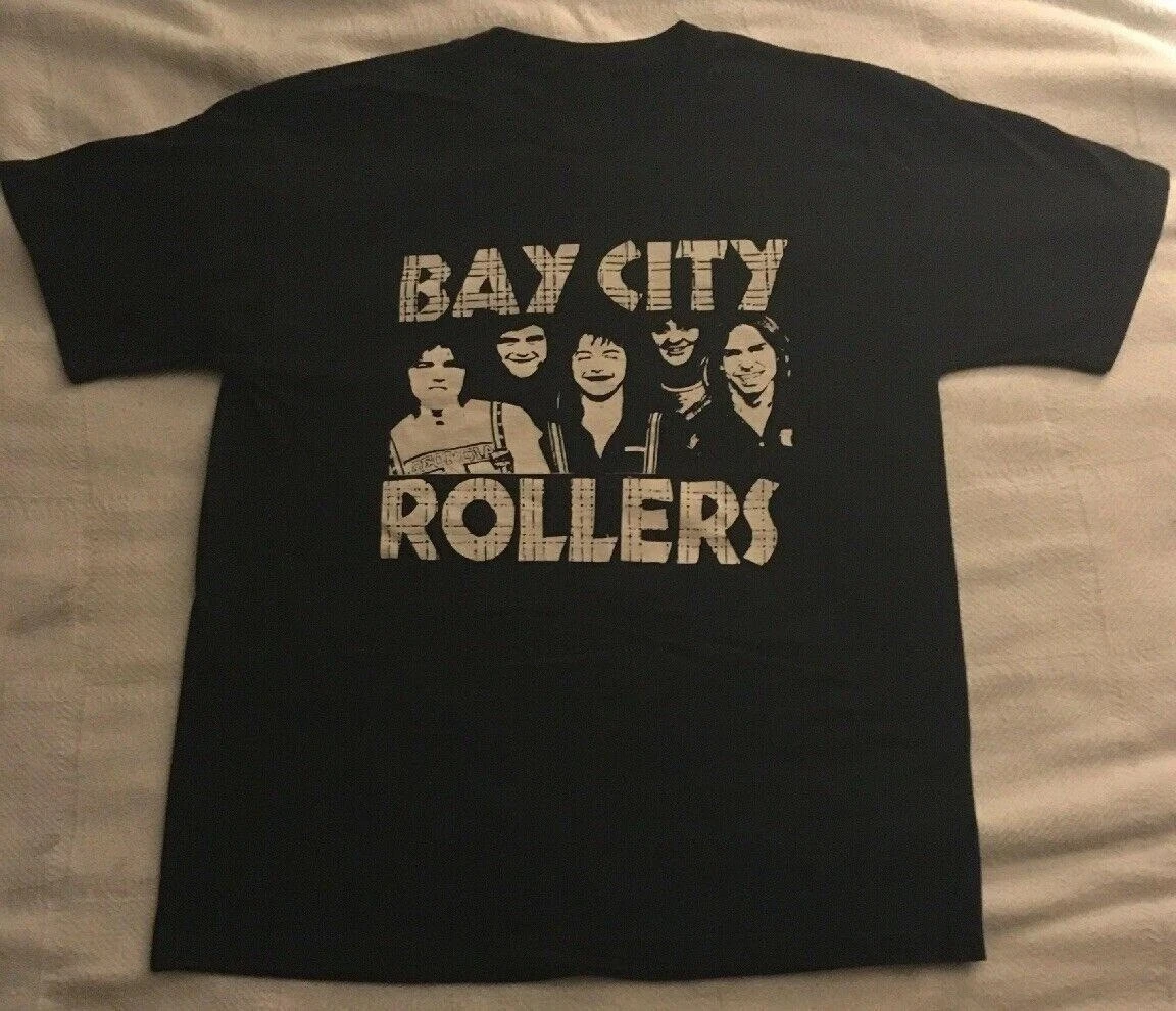 T-shirt Bay City Rollers Rétro – Blanc, Motif Graphique, Coton, Tailles S à 5XL