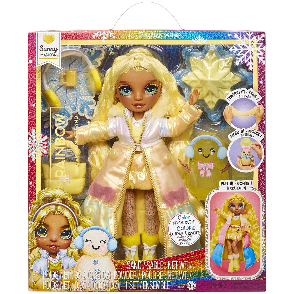 Rainbow High Sunny Madison Winter Wonderland Doll 28cm Magic Snow Snowman Age 4+