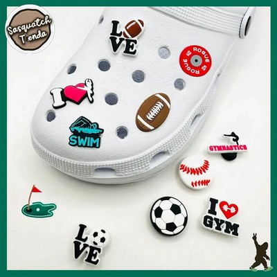 Sports Shoe Charms, Fits Croc-style shoes, Lot, Gift, Baseball Basketball Soccer