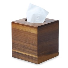Tissue Box Cover Square, Acacia Wood Tissue Holder for Bathroom, Living Room,...