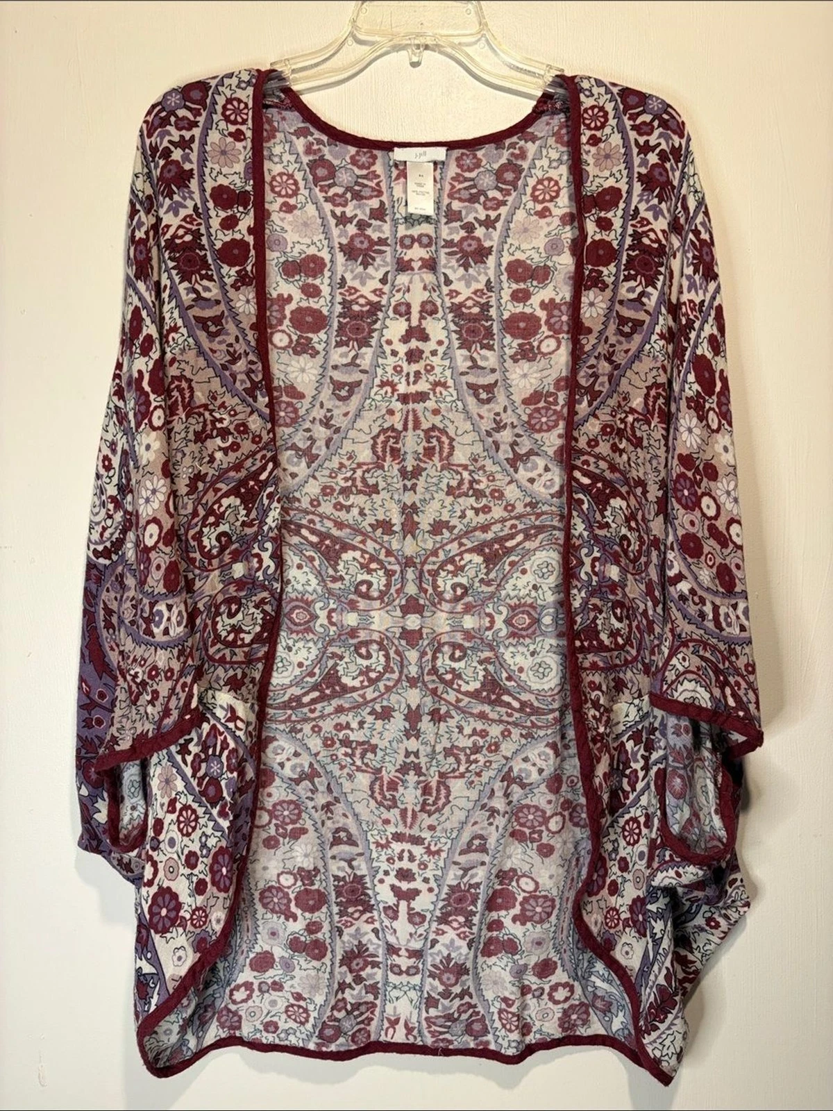 J. Jill Loose Long Line Shawl Open Front Cardigan‎ Wrap Poncho Arm Holes S-L