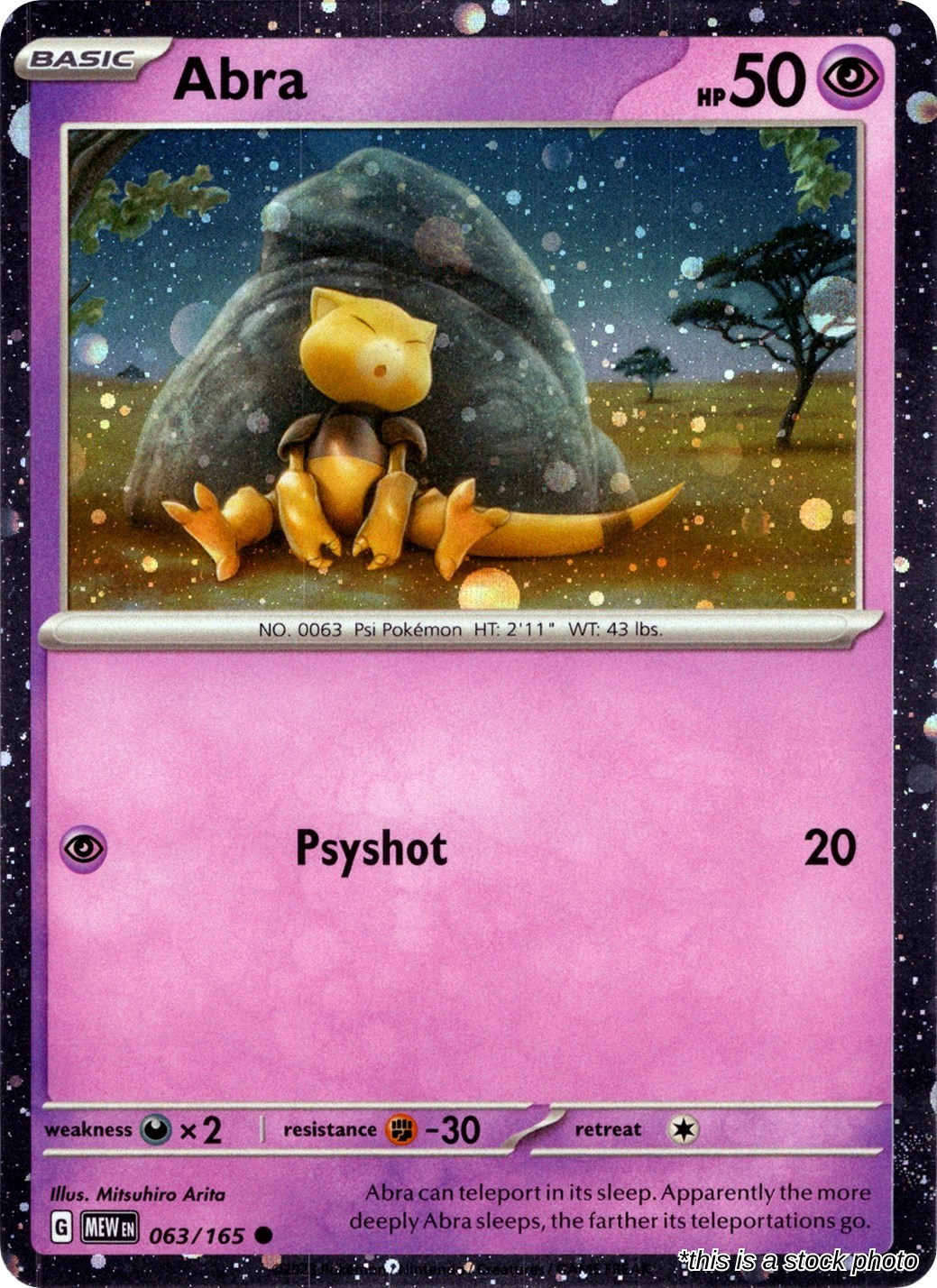 Abra (Cosmos Holo) Holofoil [MCAP - 063/165] Promo NM
