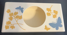 🍒 Vintage Butterfly Flower Kleenex Tissue Cover Case Container Blue Yellow 🍒