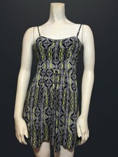Material Girl Green & Black Cut-Out, Spaghetti Strap Mini Dress • Size Small