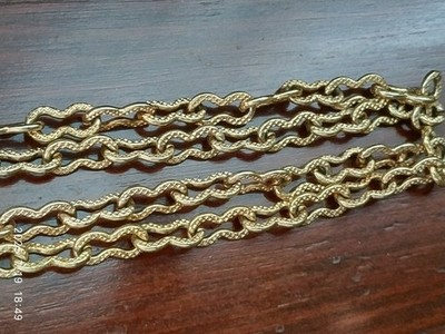 VINTAGE SCHMUCKSCHMUCK STRICKKETTE METALL VERGOLDET BIJOUX ohne Verschluss 