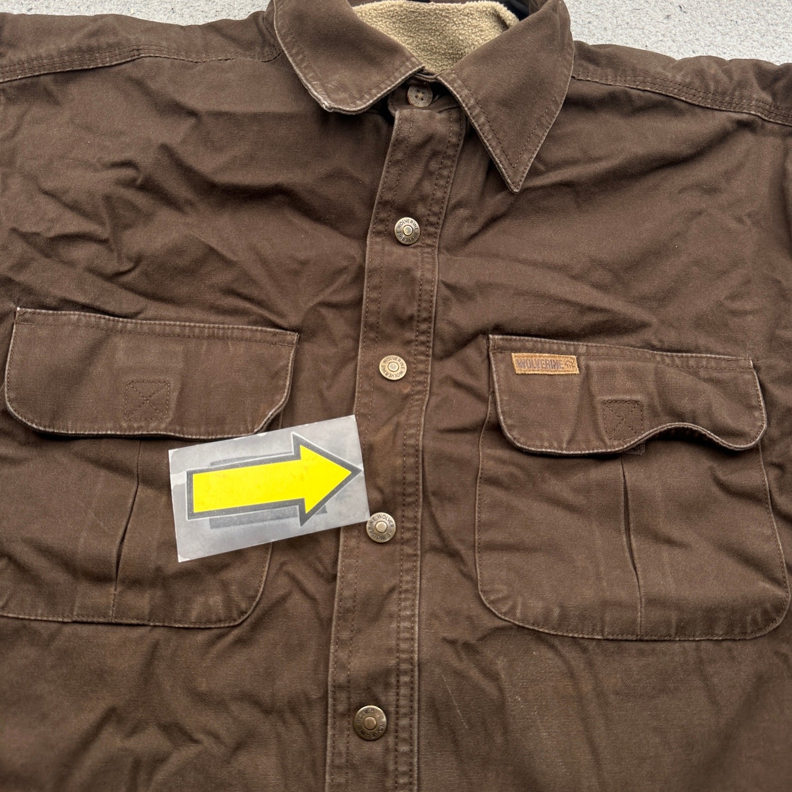 Wolverine Duck Canvas Sherpa Lined Button Shirt S… - image 6