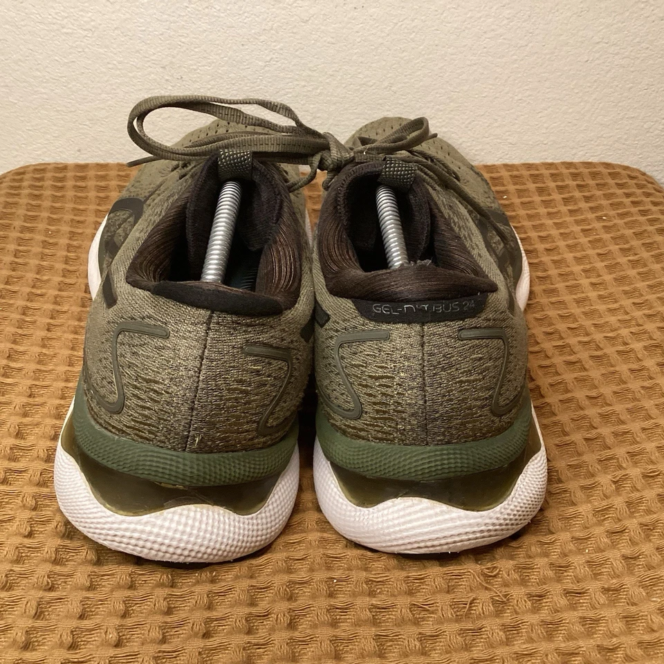 ASICS GEL-Nimbus 24 Men's Sz 12 Running Shoes Olive Green Sneakers - Image 4 of 4
