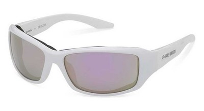 Harley-Davidson Women's Sequoia Rectangular Sunglasses, Shiny White Frames