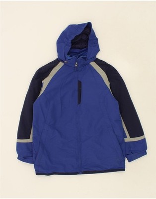 L.L.BEAN Jungen Windbreaker Jacke mit Kapuze 10-11 Jahre mittelblau AV15